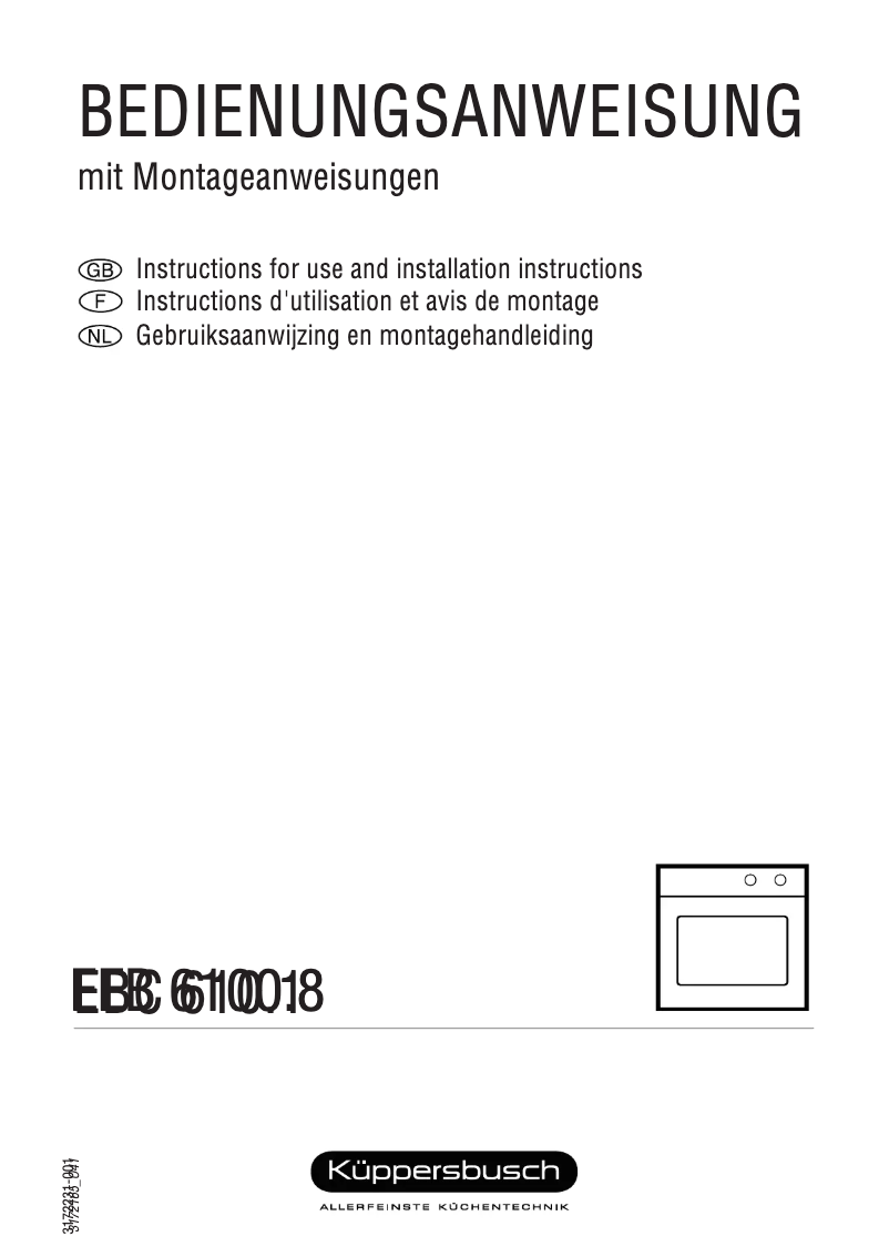 Page n°1 - Manuel utilisateur Küppersbusch EEB 6100.8