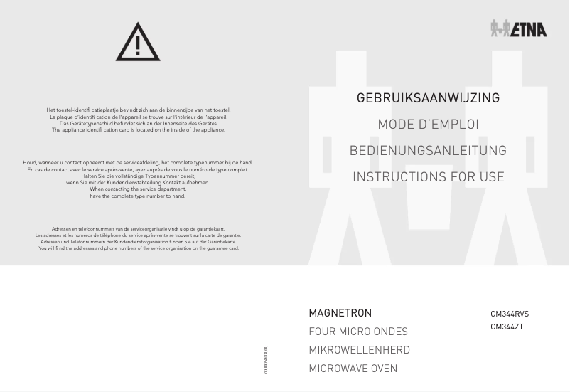 Page 1 de la notice Manuel utilisateur Etna CM344RVS