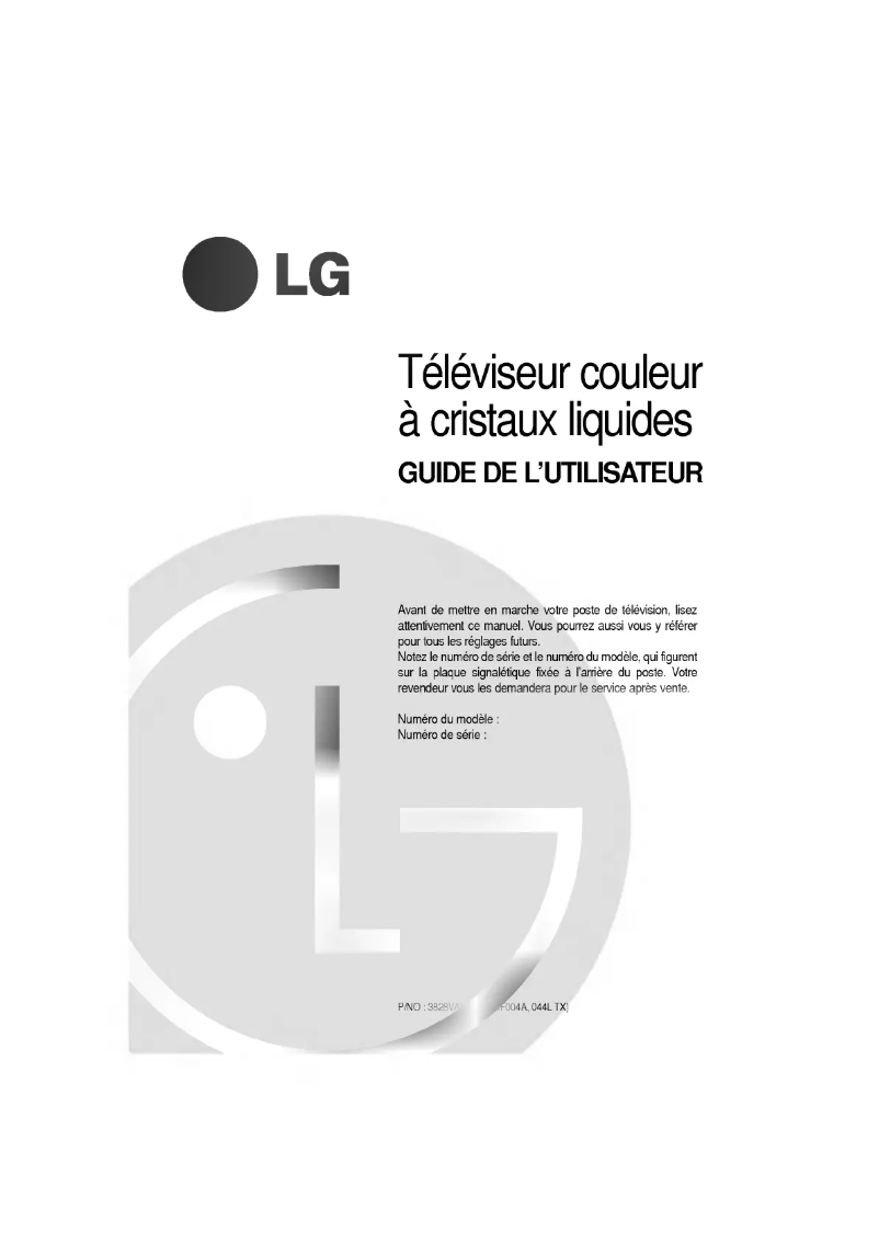 Page 1 de la notice Manuel utilisateur LG LT-15A10