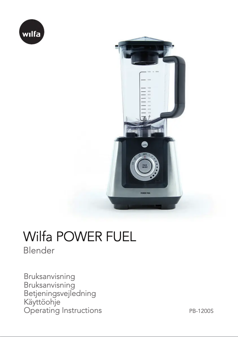 Page 1 de la notice Manuel utilisateur Wilfa Power Fuel PB-1200S