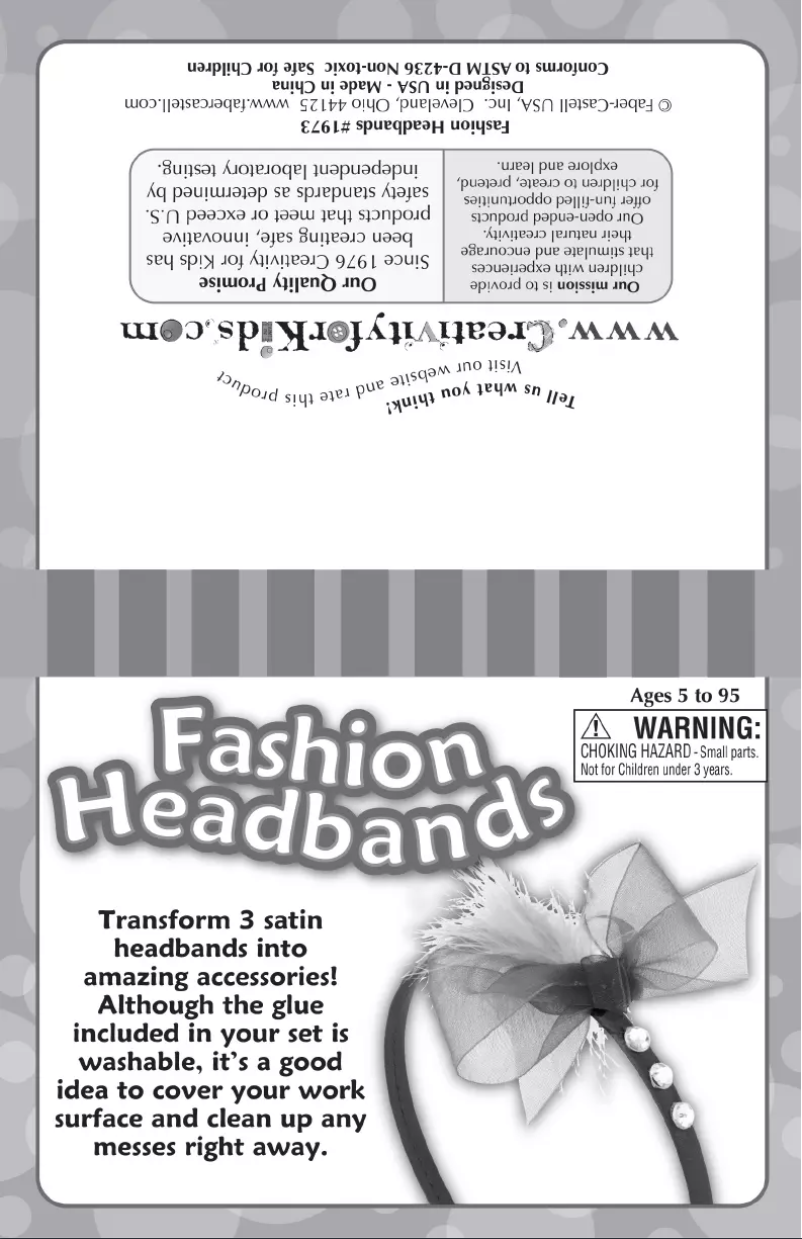 Image de la première page du manuel de l'appareil Fashion Headbands