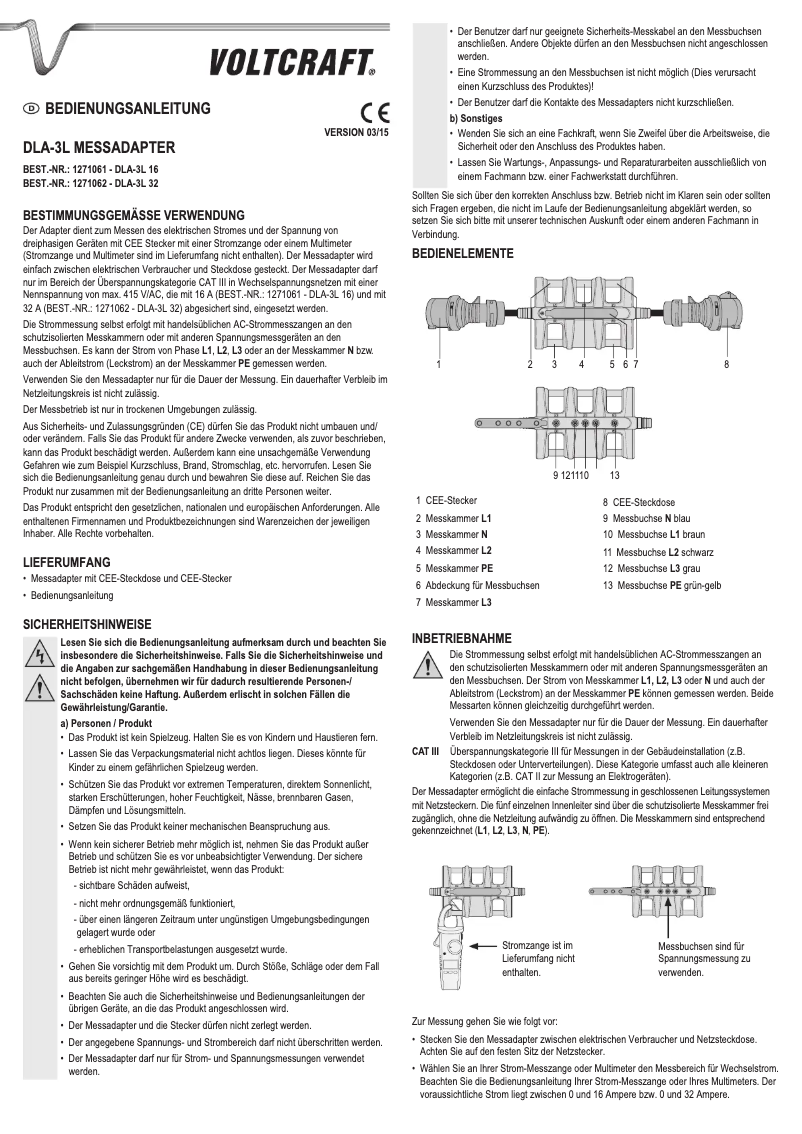 Page 1 de la notice Manuel utilisateur Voltcraft DLA-3L