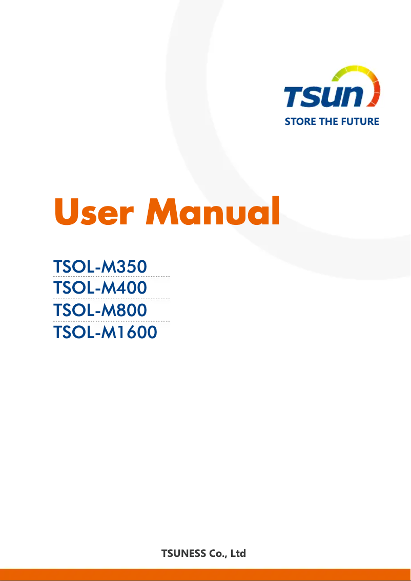 Image de la première page du manuel de l'appareil TSOL-M800