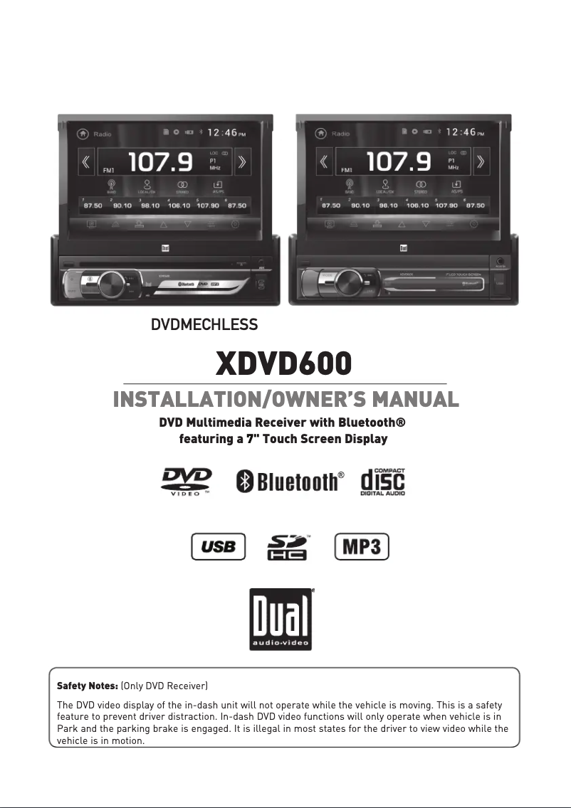 Image de la première page du manuel de l'appareil XDVD600