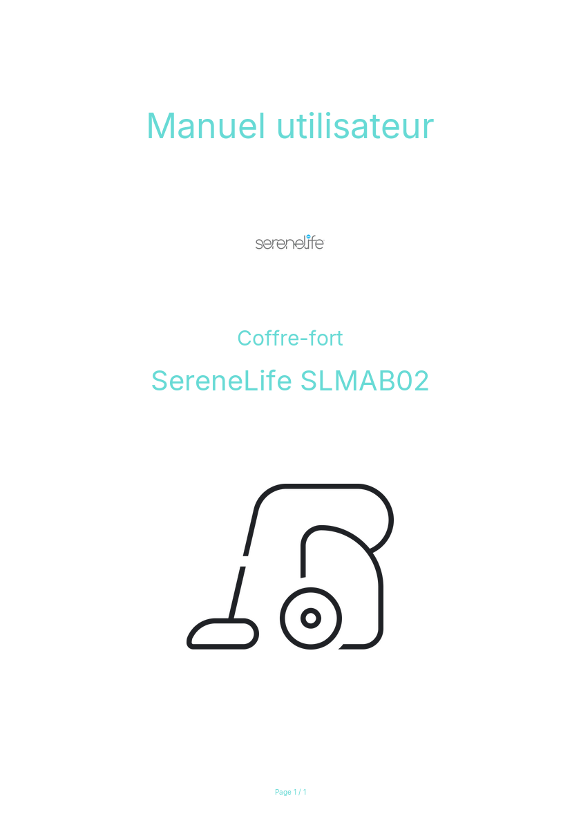 Page n°1 - Manuel utilisateur SereneLife SLMAB02