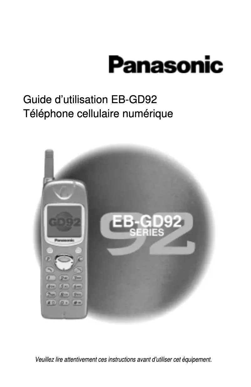 Page 1 de la notice Manuel utilisateur Panasonic EB-GD92