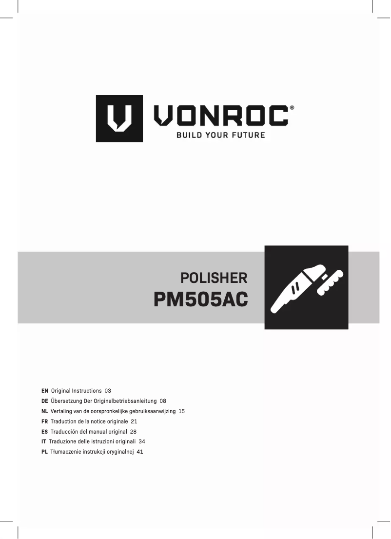 Page n°1 - Manuel utilisateur Vonroc S_PM505AC