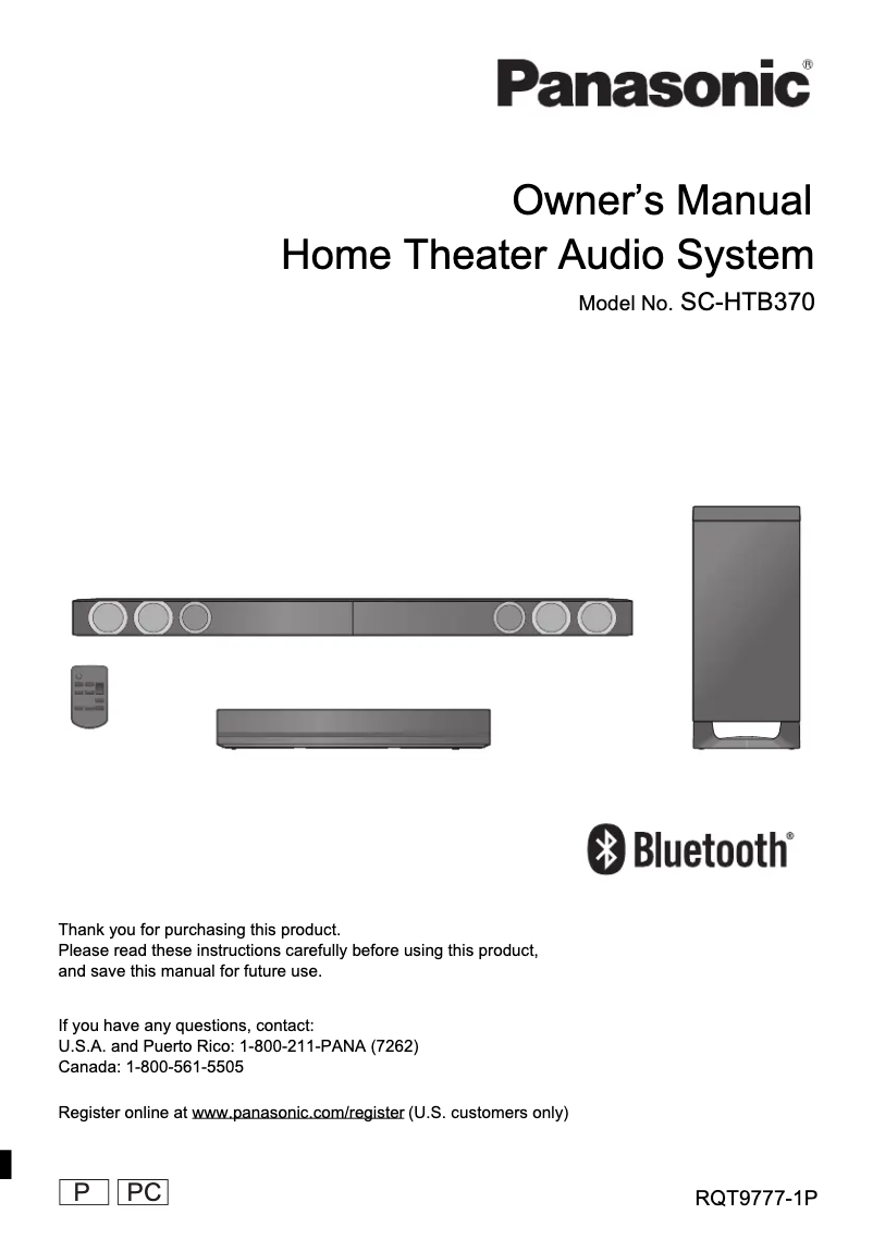 Página 1 del manual Manual de usuario Panasonic SC-HTB370