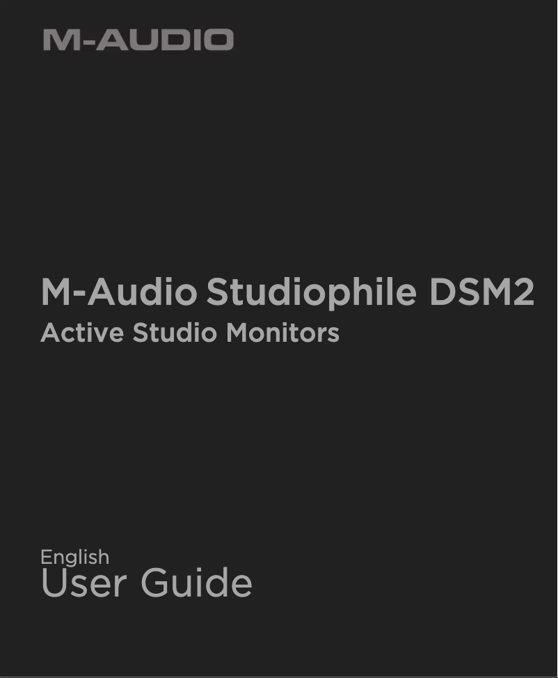 Page n°1 - Manuel utilisateur M-Audio Studiophile DSM2