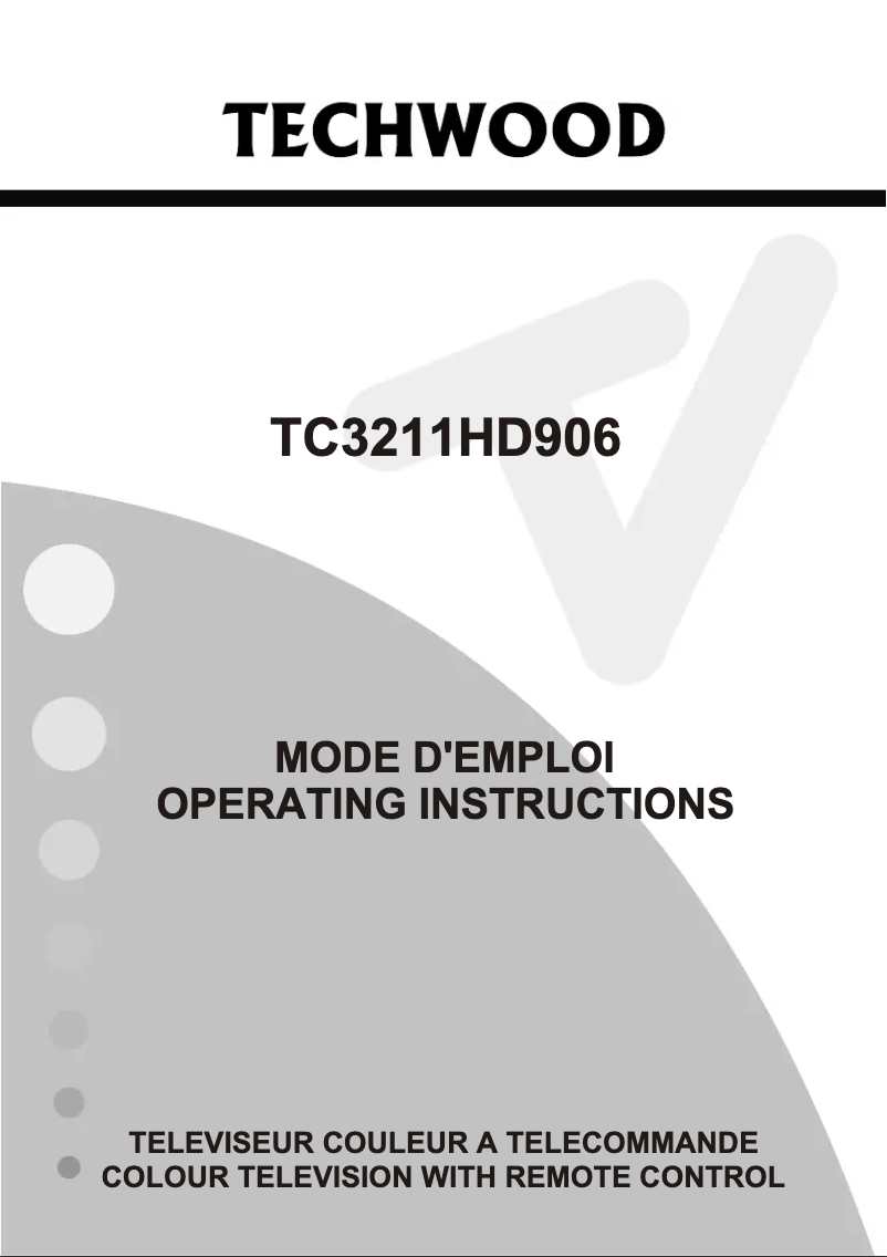 Page n°1 - Manuel utilisateur Techwood TC3211HD906
