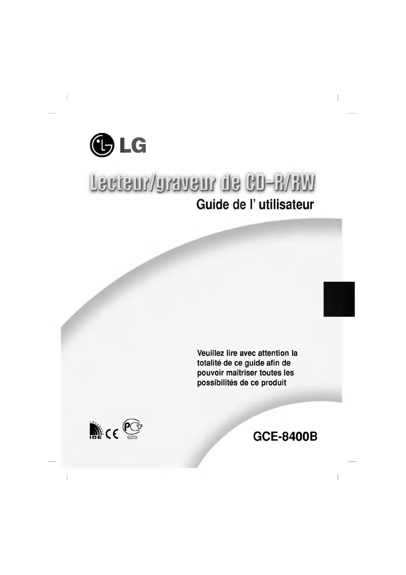 Image de la première page du manuel de l'appareil GCE-8400B