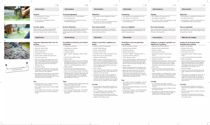 Page 1 de la notice Manuel utilisateur Bernina 72