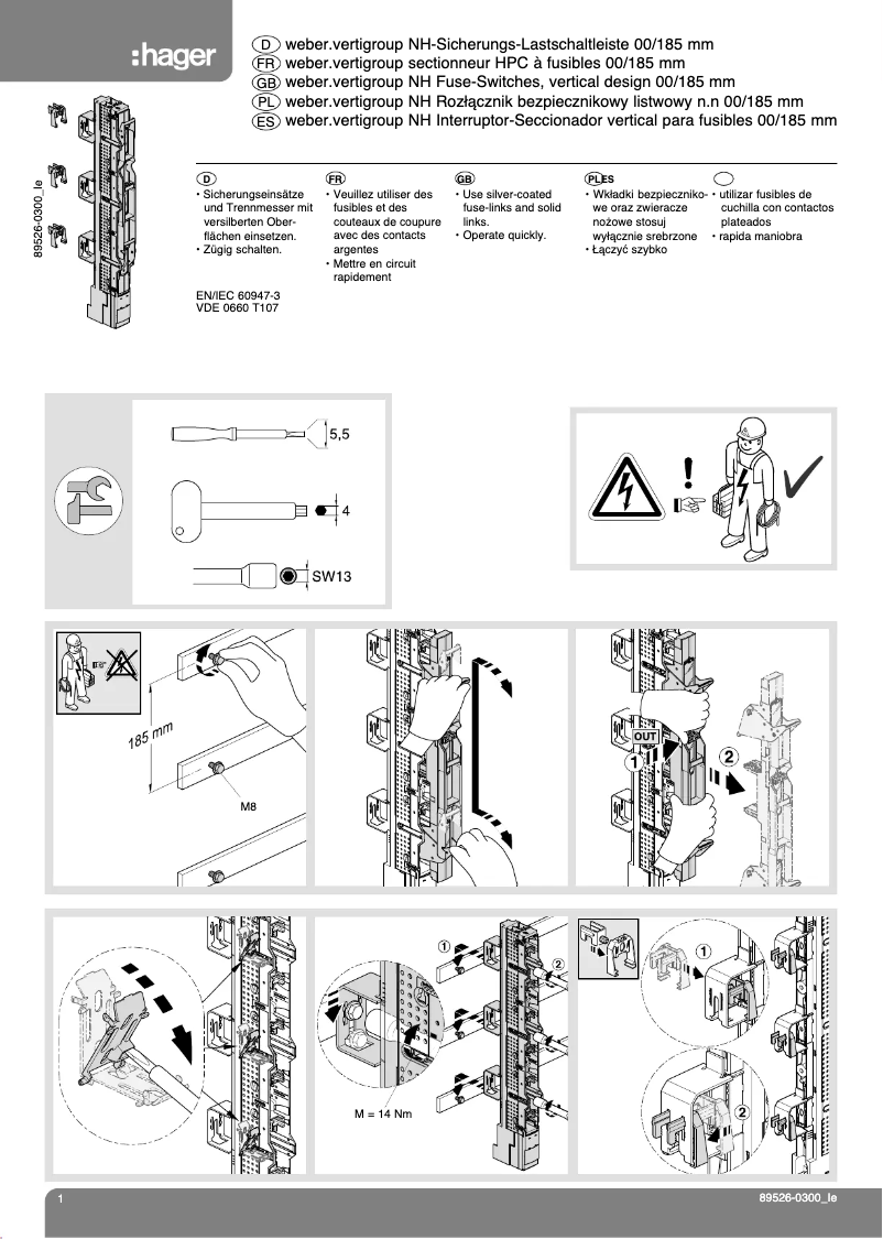 Page 1 de la notice Manuel utilisateur Hager LVSG00TRPX