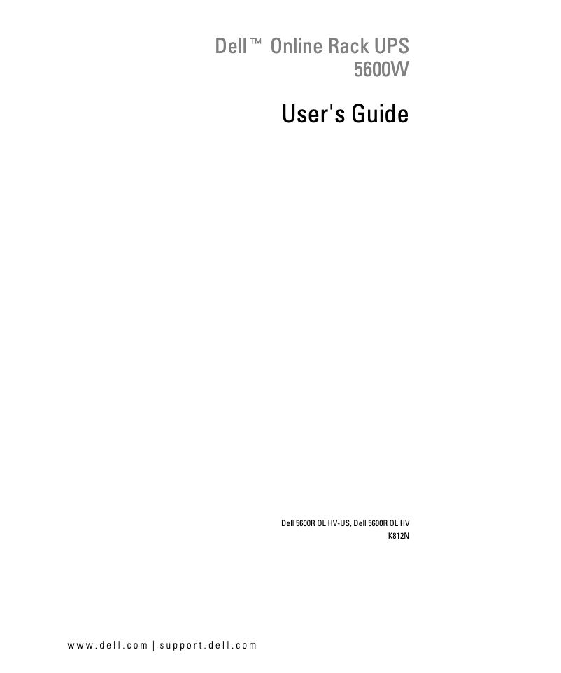 Page n°1 - Manuel utilisateur Dell 5600R
