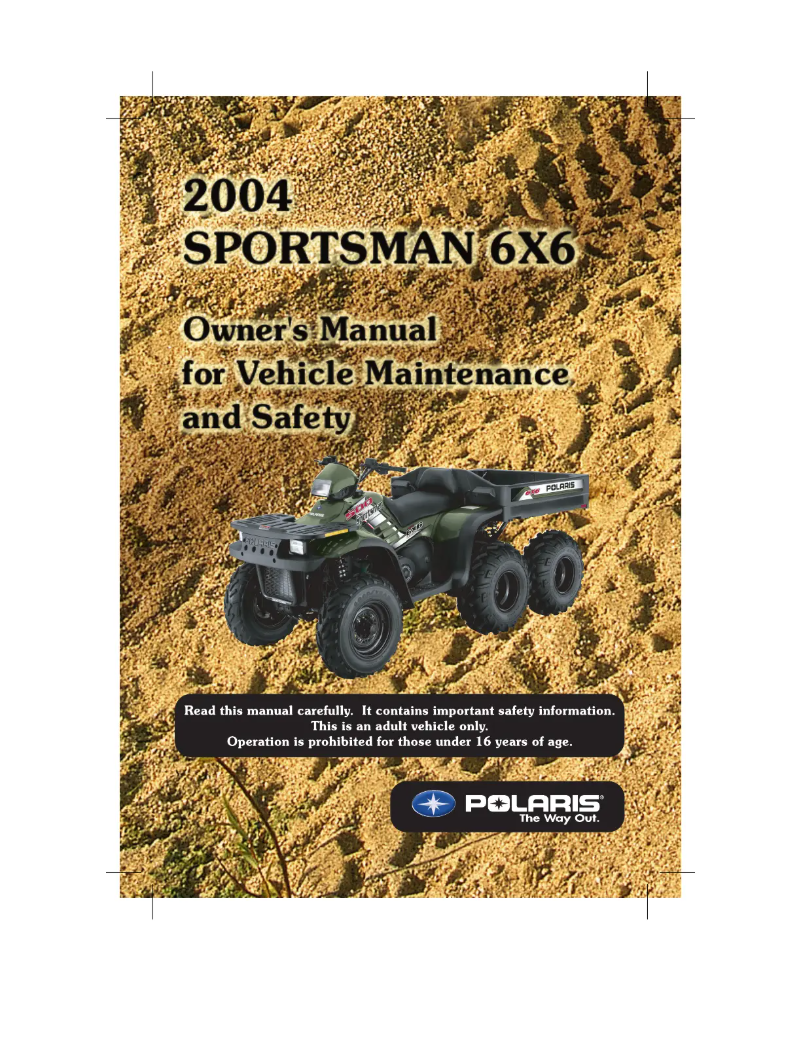 Page 1 de la notice Manuel utilisateur Polaris Sportsman 6x6 (2004)