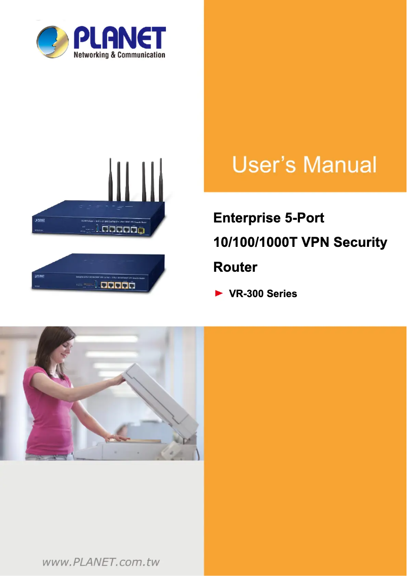 Page 1 de la notice Manuel utilisateur Planet VR-300FP