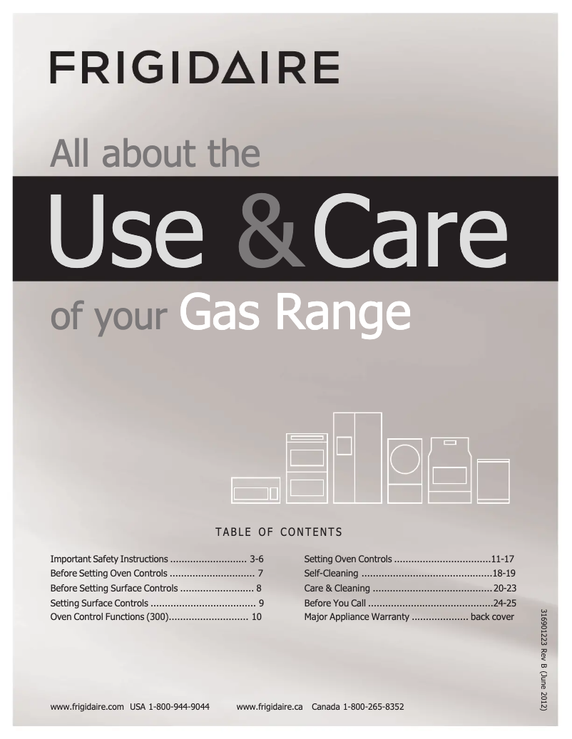 Page n°1 - Manuel utilisateur Frigidaire LFGF3019NB