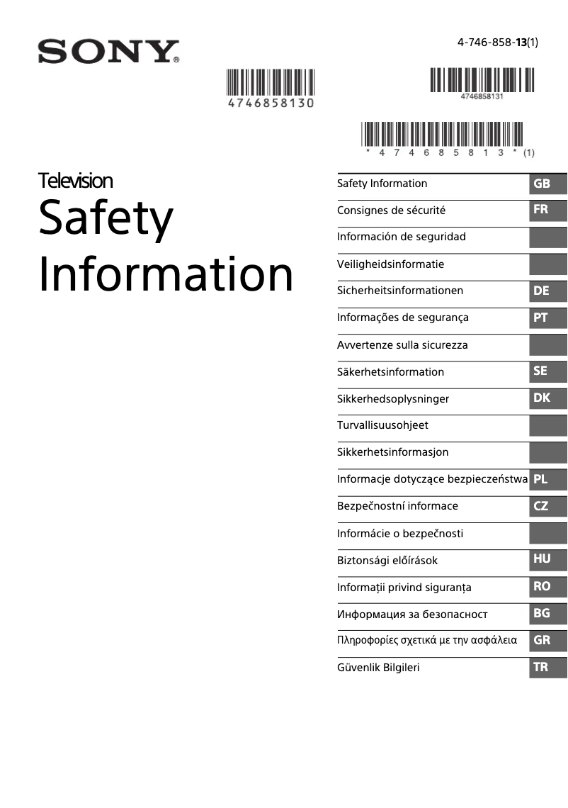 Page 1 de la notice Manuel utilisateur Sony Bravia KD-98ZG9