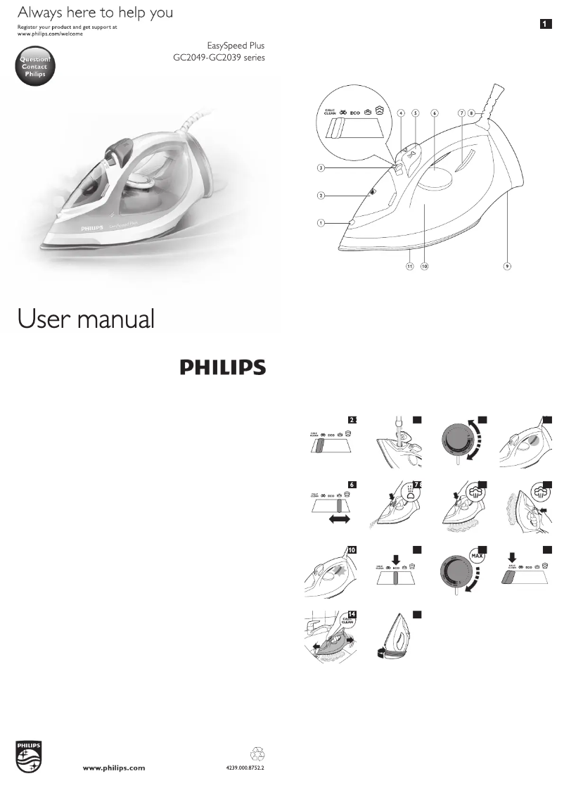 Page 1 of the manual User Manual Philips Mistral GC2032