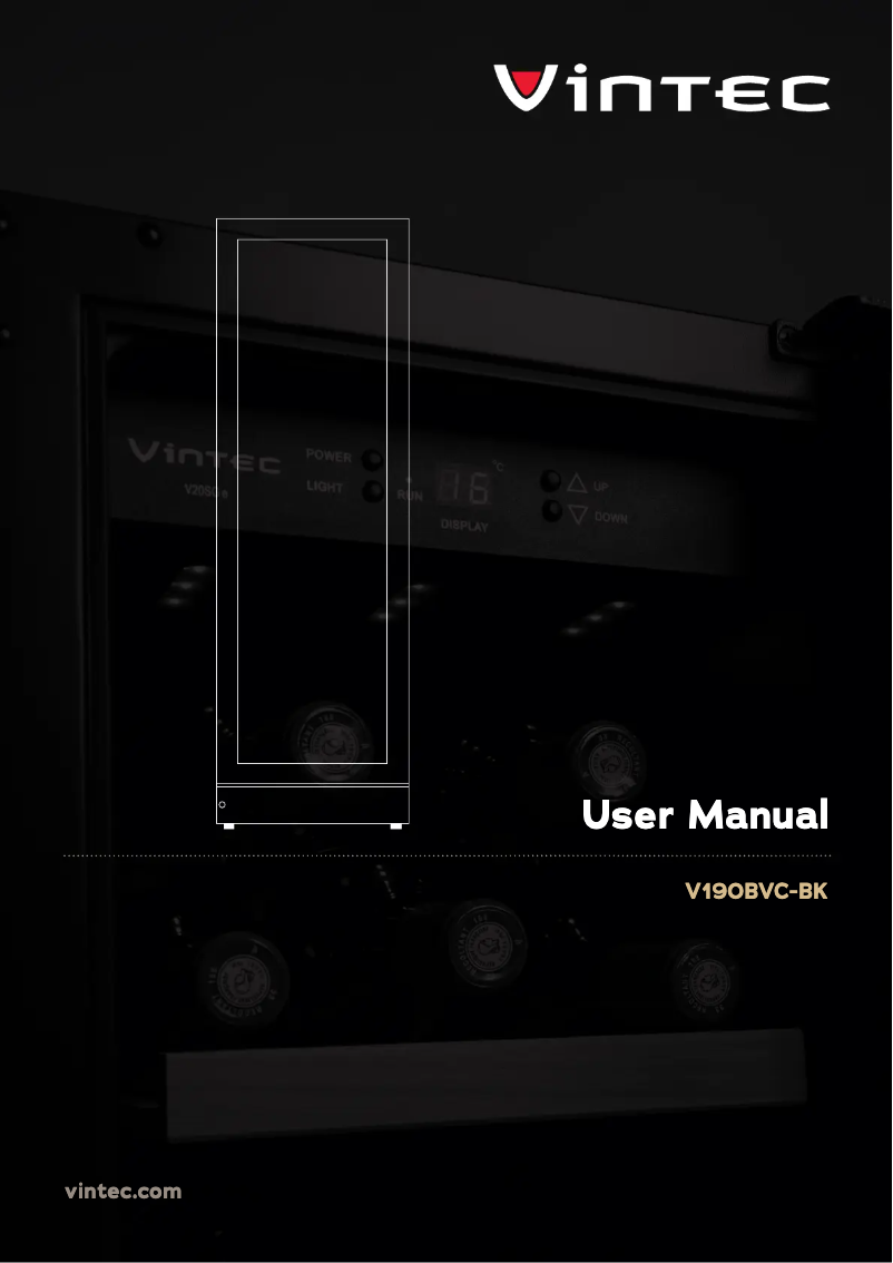 Page 1 de la notice Manuel utilisateur Vintec V190BVCBK