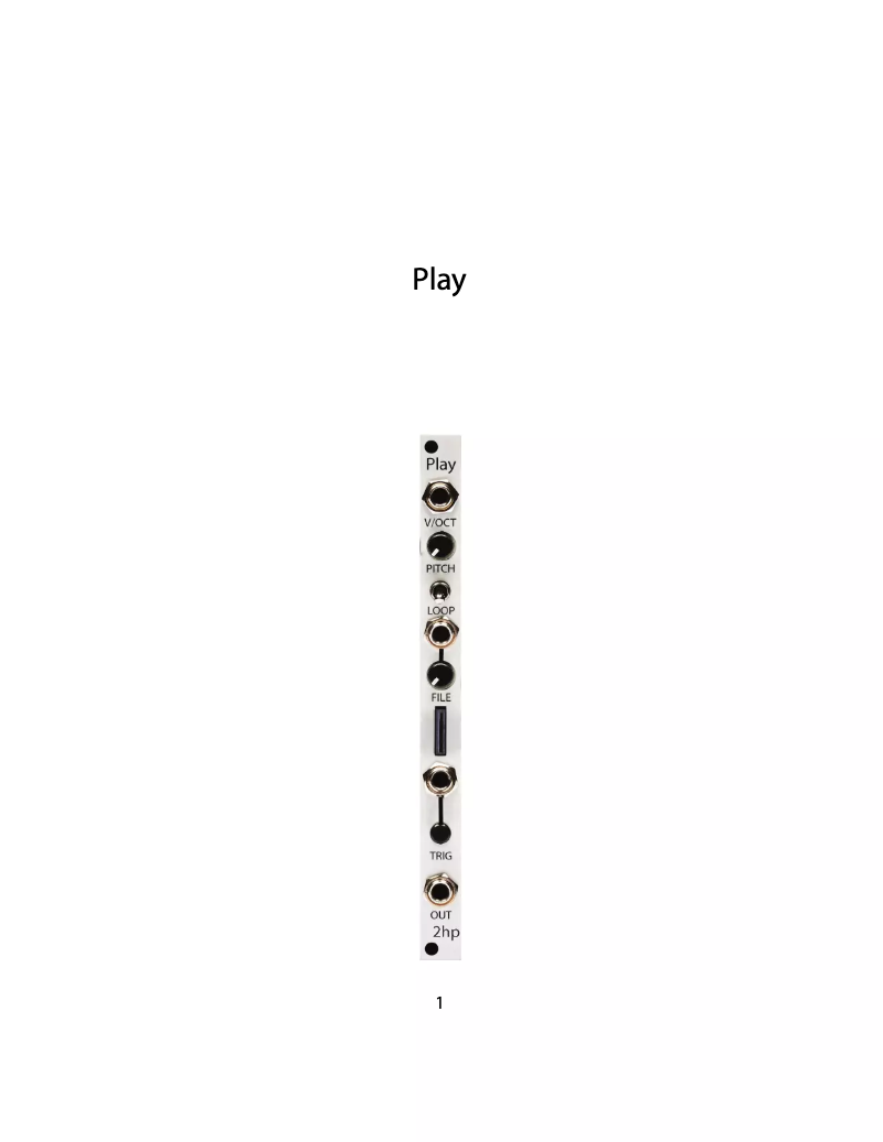 Page n°1 - Manuel utilisateur 2hp Play