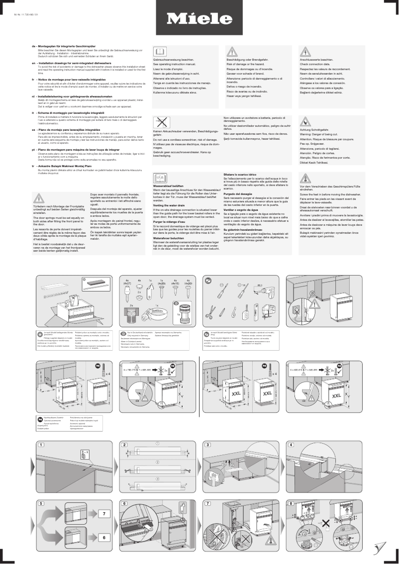 Page n°1 - Instructions / montage Miele G 7423 SCi AutoDos Excell