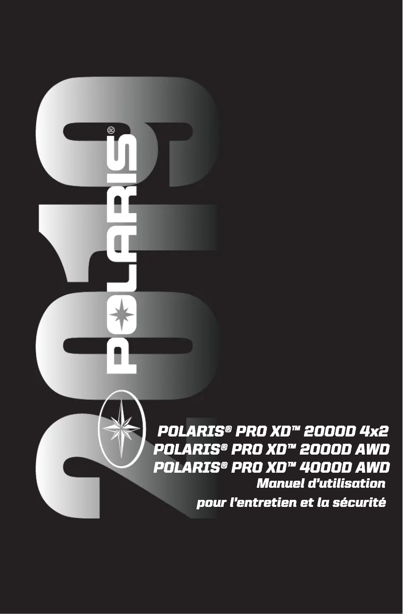 Página 1 del manual Manual de usuario Polaris Pro XD 2000D AWD (2019)