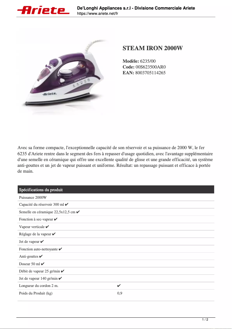 Image de la première page du manuel de l'appareil 6235