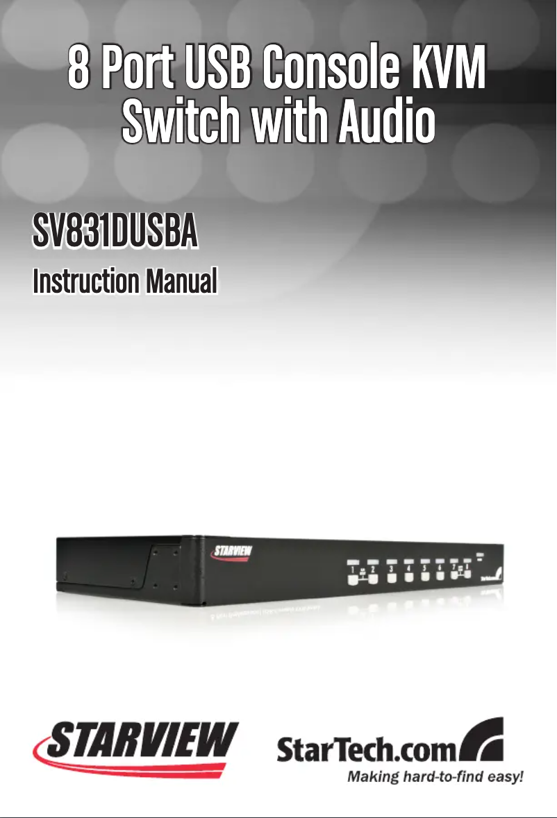 Image de la première page du manuel de l'appareil SV831DUSBA