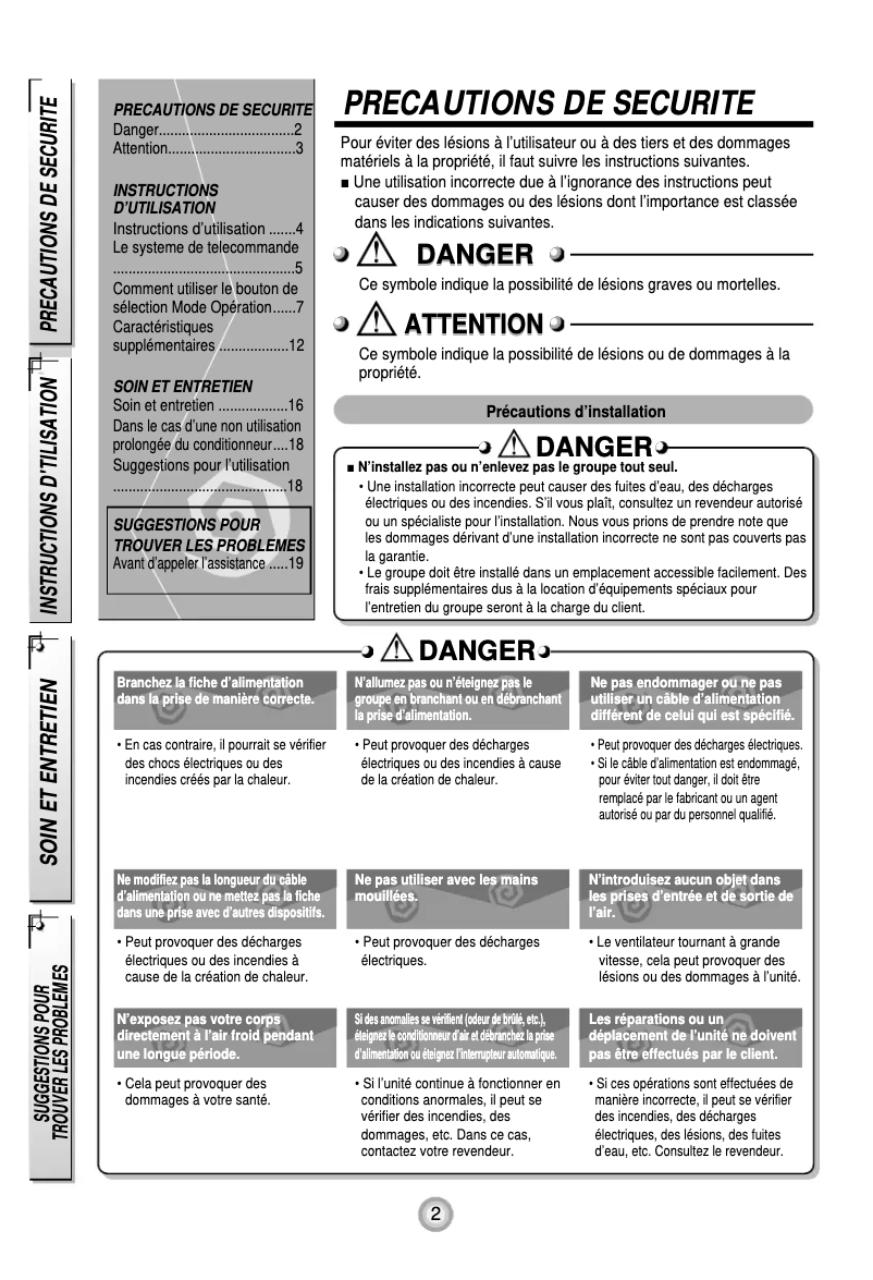 Page 1 de la notice Manuel utilisateur LG LSUK1860YL