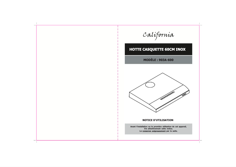 Page n°1 - Manuel utilisateur California 903A-600