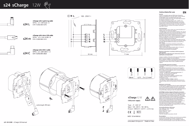 Página 1 del manual Manual de usuario Smart things s24m