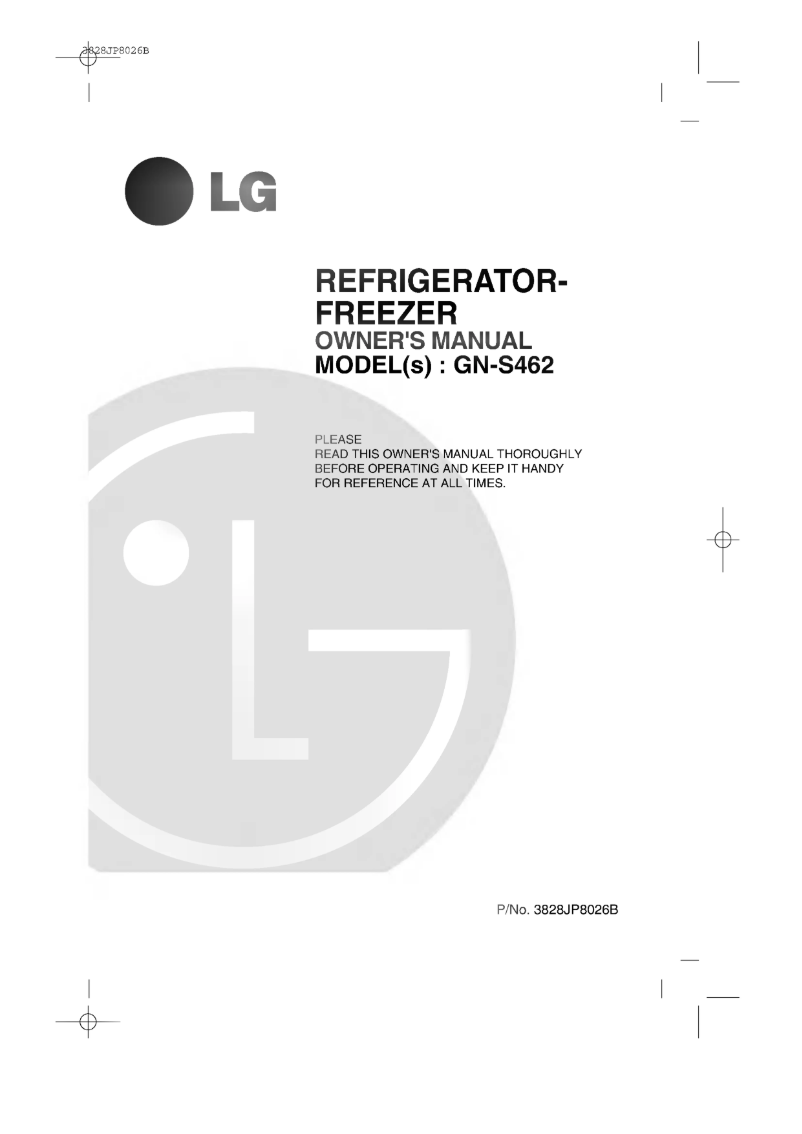 Page 1 de la notice Manuel utilisateur LG GN-S462QLC