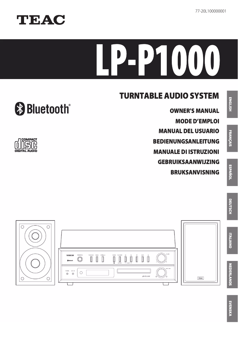 Page n°1 - Manuel utilisateur Teac LP-P1000