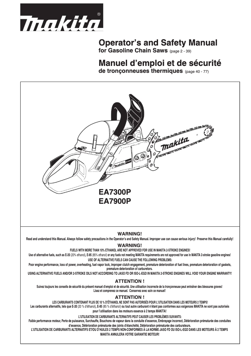 Page n°1 - Manuel utilisateur Makita EA7900P