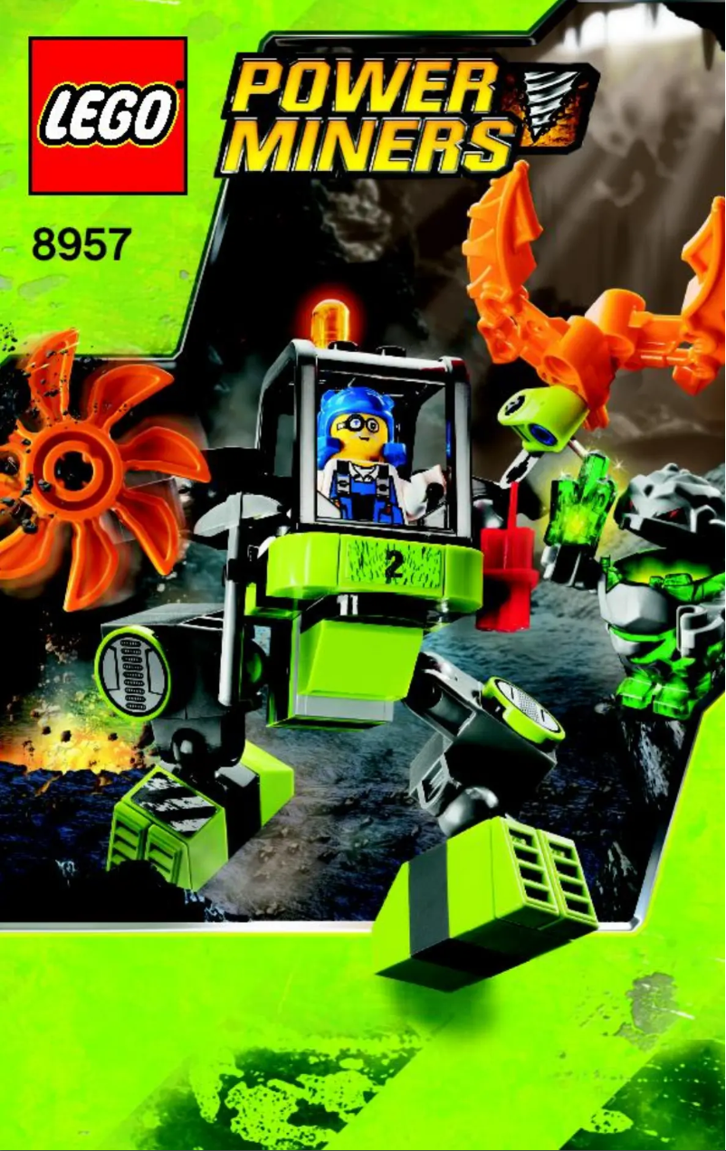 Page 1 de la notice Consignes visuelles Lego Power Miners 8957