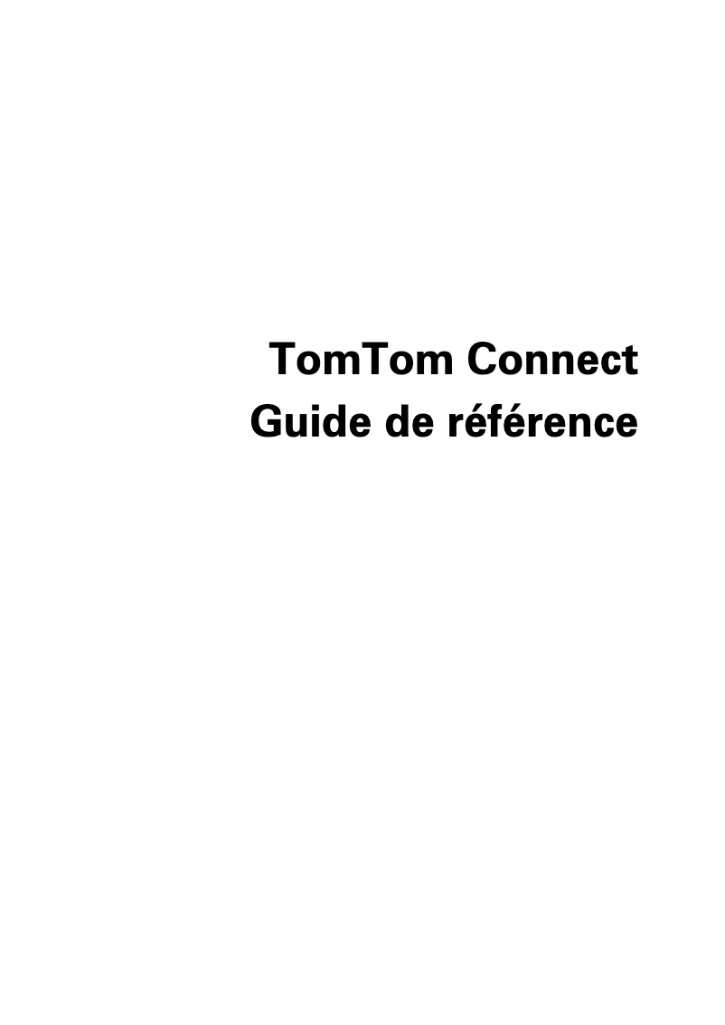 Page 1 de la notice Manuel utilisateur TomTom Connect
