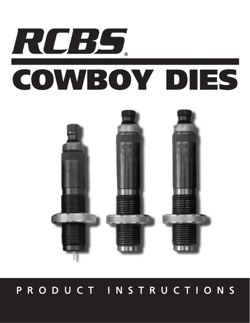 Page n°1 - Manuel utilisateur RCBS Cowboy Dies