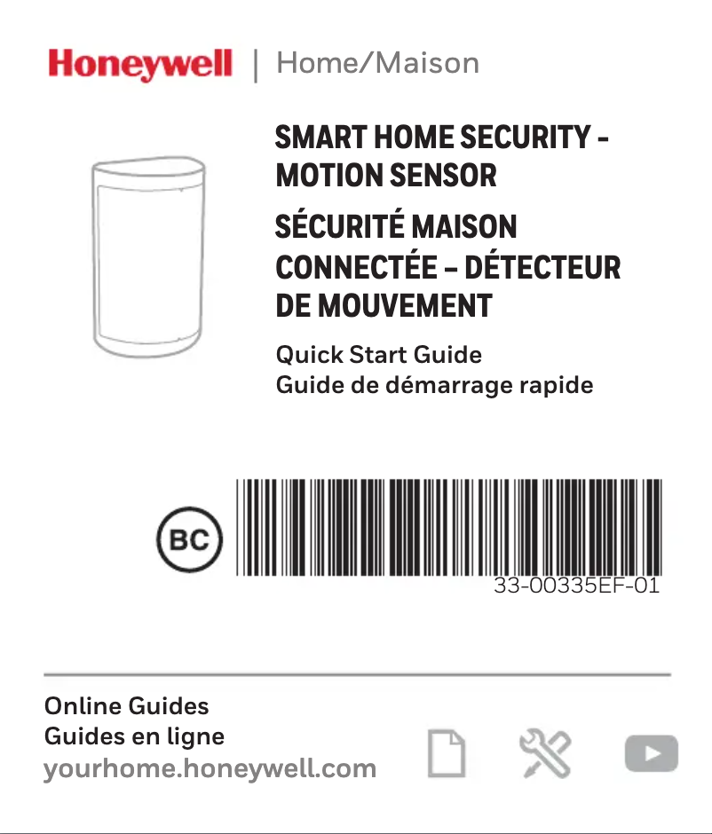 Page 1 de la notice Manuel utilisateur Honeywell RCHSPIR1