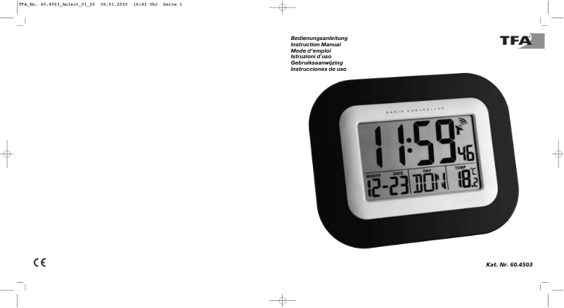 Page 1 de la notice Manuel utilisateur TFA 60.4503