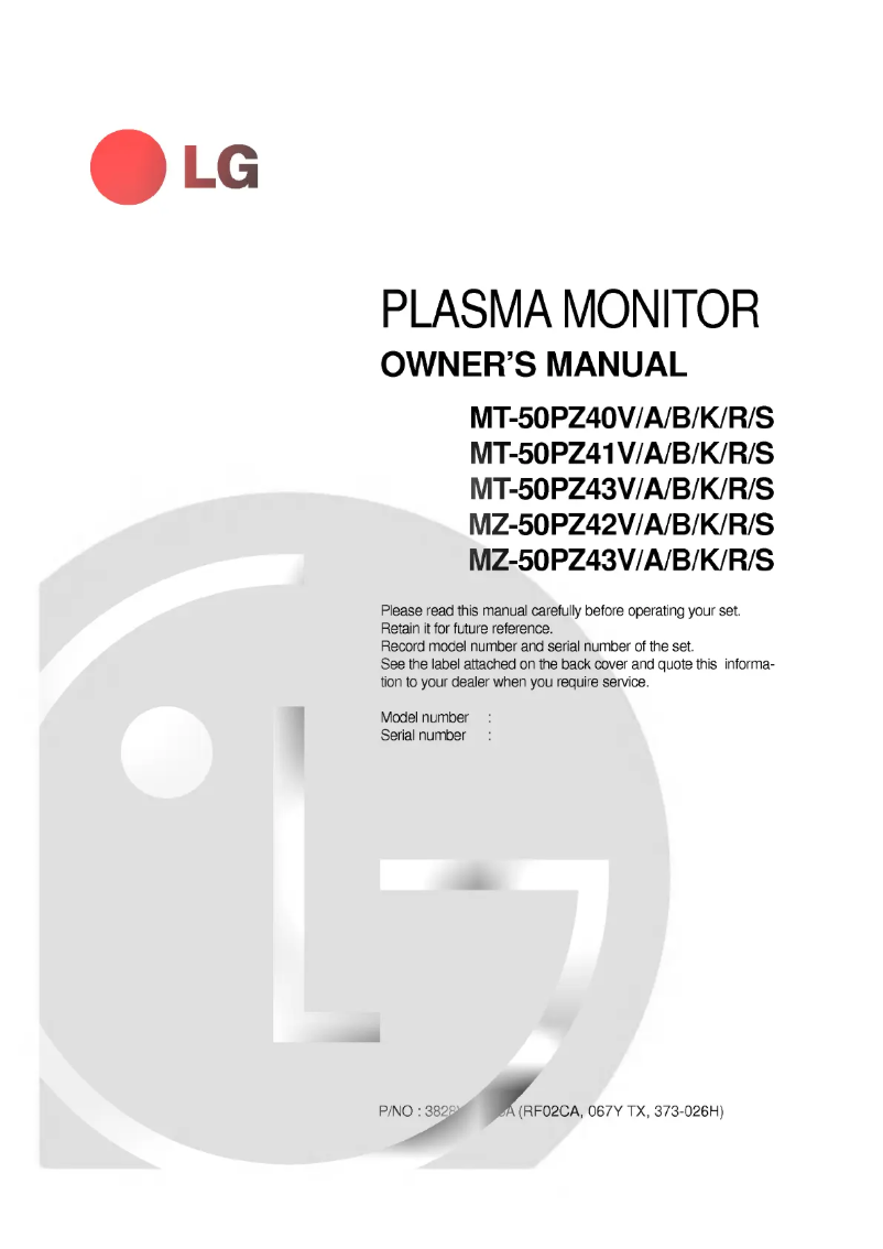 Página 1 del manual Manual de usuario LG MT-50PZ43V