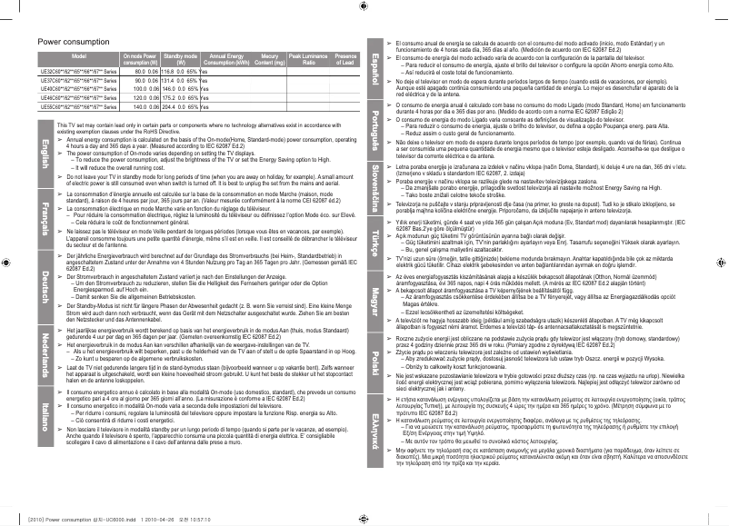Image de la première page du manuel de l'appareil UE55C6745SS