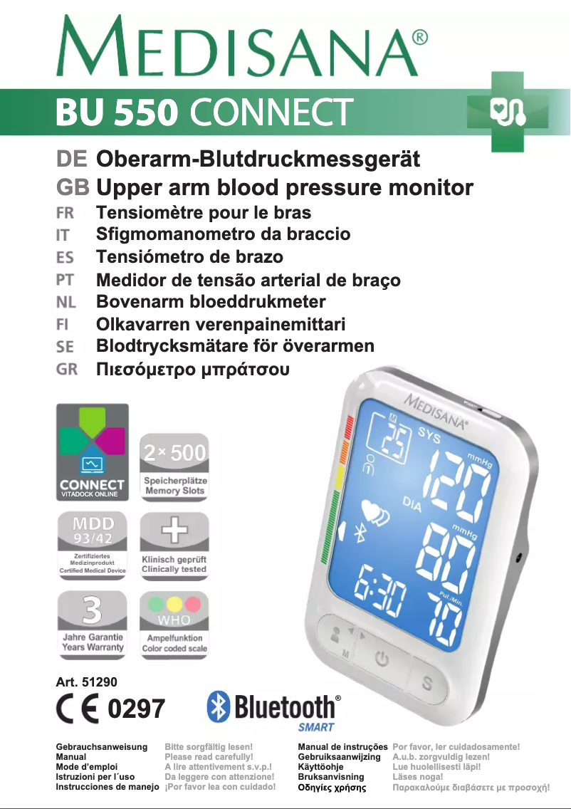 Página 1 del manual Manual de usuario Medisana BU 550 Connect