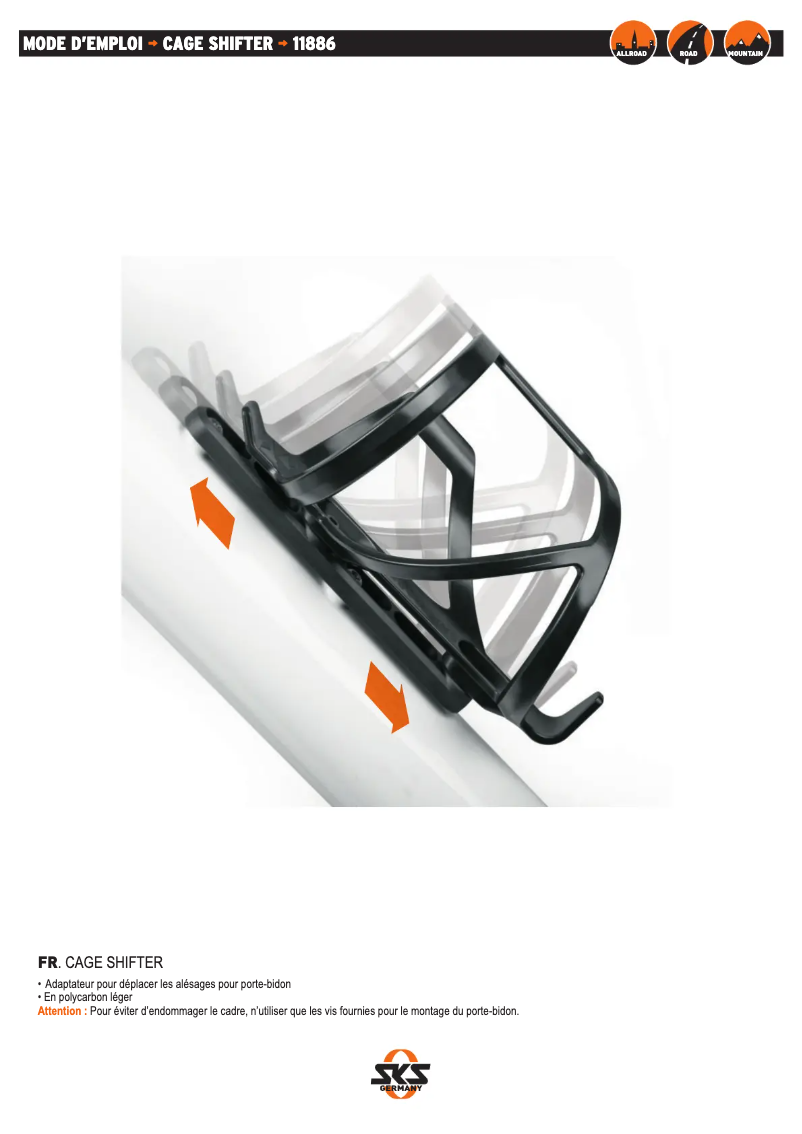 Page 1 de la notice Manuel utilisateur SKS Cage Shifter