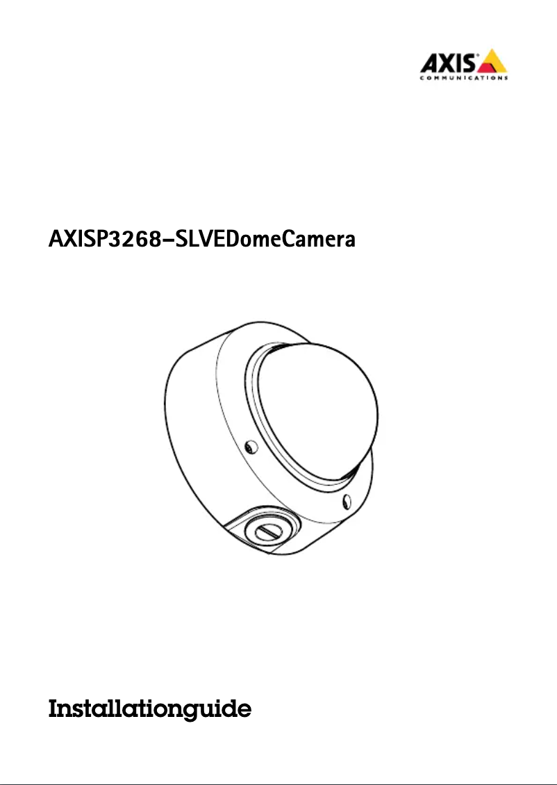 Page 1 of the manual User Manual Axis P3268-SLVE