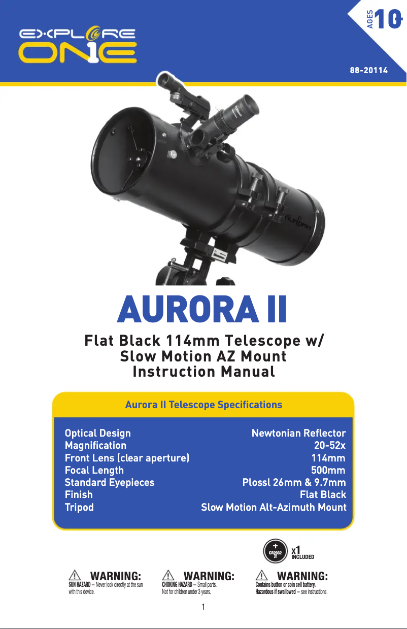 Page n°1 - Manuel utilisateur ExploreOne Aurora II