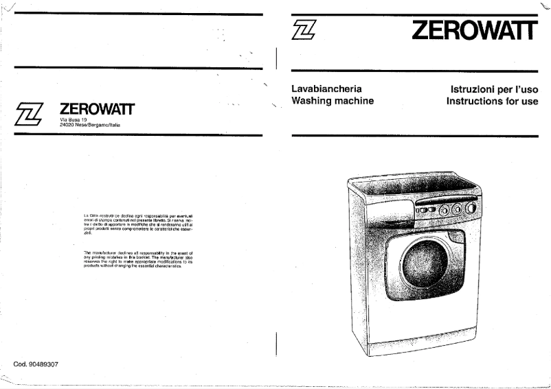Page n°1 - Manuel utilisateur Zerowatt MI 7509 MA SS