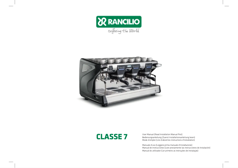 Page 1 de la notice Manuel utilisateur Rancilio Classe 7