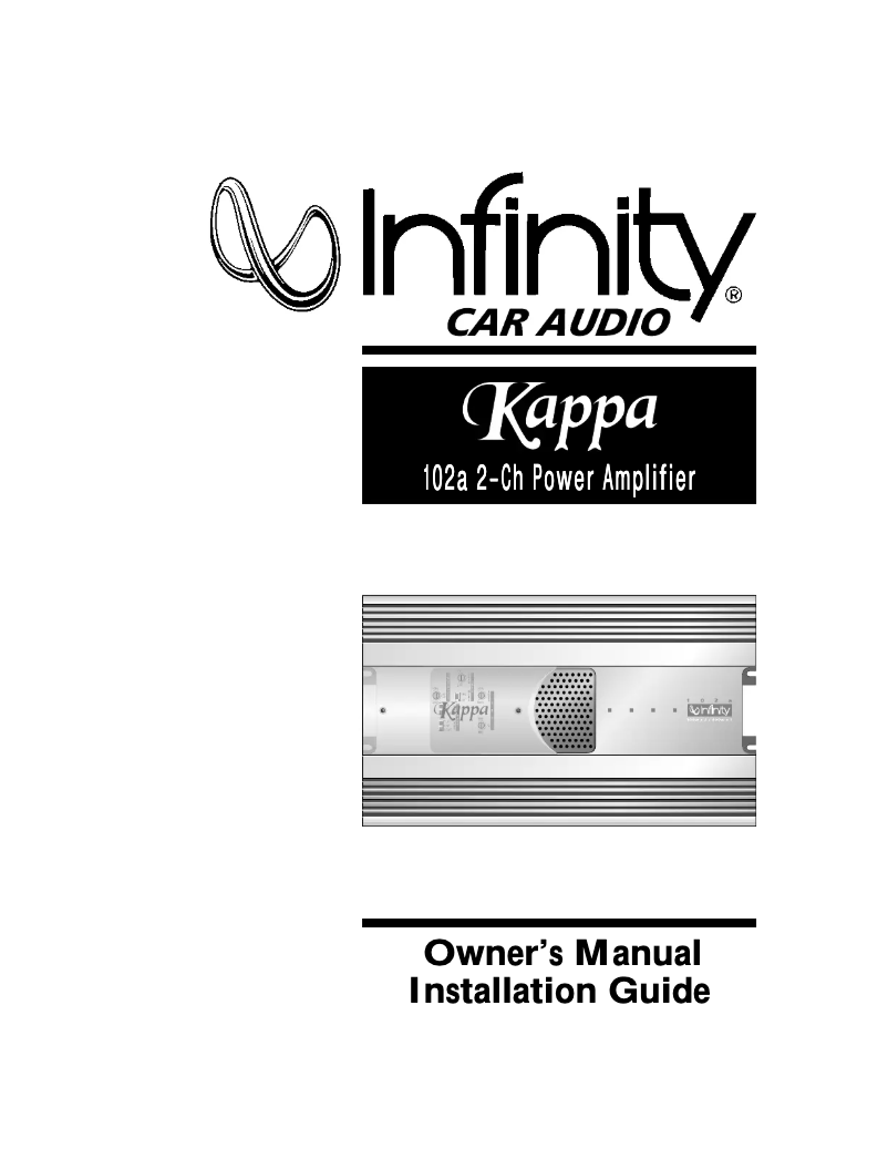 Page 1 de la notice Manuel utilisateur Infinity Kappa 102a