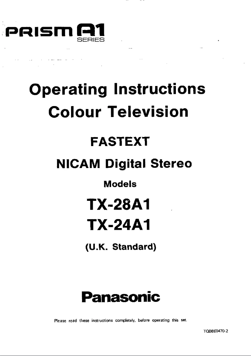 Page 1 de la notice Manuel utilisateur Panasonic TX-28A1